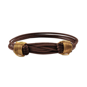 Pulsera de cuero con nudos laton Pulsera de cuero con nudos laton